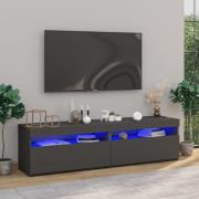 vidaXL Tv-bänkar med LED-belysning 2 st grå 75x35x40 cm