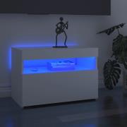 vidaXL TV-bänk med LED-belysning vit högglans 60x35x40 cm