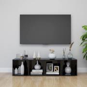 vidaXL TV-bänk 4 st svart högglans 37x35x37 cm konstruerat trä