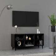 vidaXL TV-bänk med metallben svart 103,5x30x50 cm