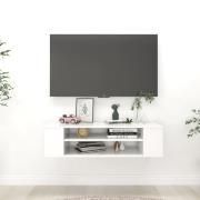 vidaXL TV-väggskåp vit högglans 100x30x26,5 cm konstruerat trä