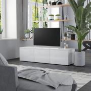 vidaXL TV-bänk vit högglans 120x34x30 cm spånskiva