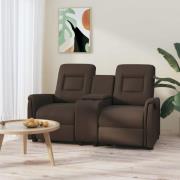 vidaXL 2-sits reclinerfåtölj med mugghållare brun konstläder
