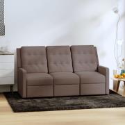 vidaXL reclinerfåtölj 3-sits taupe tyg