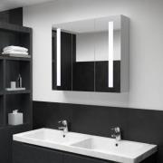 vidaXL Badrumsskåp med spegel LED 89x14x62 cm