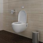 Väggmonterad toalett unik design vit