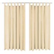 vidaXL Gardiner i microsatin 2 st med öglor 140x245 cm beige