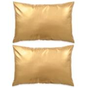 vidaXL Kudde 2 st PU 40x60 cm guld