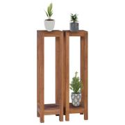 vidaXL Växtställ 2 st 25x25x100 cm massiv teak