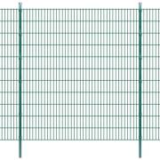 vidaXL 2D Stängselpaneler med stolpar 2008x2230 mm 10 m grön