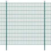 vidaXL 2D Stängselpaneler med stolpar 2008x2230 mm 36 m grön