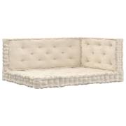 vidaXL Dynor till pallsoffa 3 st bomull beige