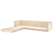 vidaXL Dynor till pallsoffa 7 st beige bomull