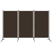 vidaXL Rumsavdelare 3 paneler brun 260x180 cm