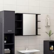 vidaXL Spegelskåp för badrum grå högglans 80x20,5x64cm konstruerat trä