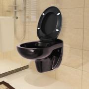 vidaXL Vägghängd toalett med cistern keramik mörkbrun