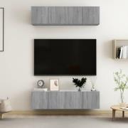 vidaXL Tv-skåp 4 st grå sonoma 60x30x30 cm konstruerat trä