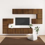 vidaXL Tv-skåp 10 delar brun ek konstruerat trä