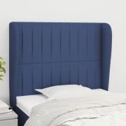 vidaXL Sänggavel med kanter blå 93x23x118/128 cm tyg