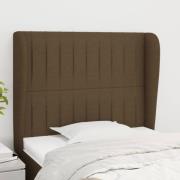 vidaXL Sänggavel med kanter mörkbrun 103x23x118/128 cm tyg