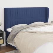 vidaXL Sänggavel med kanter blå 163x23x118/128 cm tyg