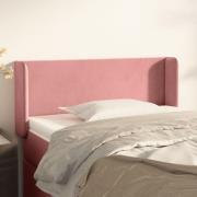 vidaXL Sänggavel med kanter rosa 103x16x78/88 cm sammet