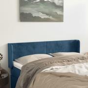 vidaXL Sänggavel med kanter mörkblå 147x16x78/88 cm sammet