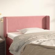 vidaXL Sänggavel med kanter rosa 83x16x78/88 cm sammet
