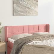vidaXL Sänggavel med kanter rosa 147x16x78/88 cm sammet