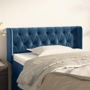 vidaXL Sänggavel med kanter mörkblå 93x16x78/88 cm sammet
