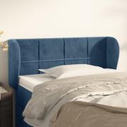 vidaXL Sänggavel med kanter mörkblå 93x23x78/88 cm sammet