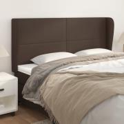 vidaXL Sänggavel med kanter brun 203x23x118/128 cm konstläder