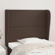 vidaXL Sänggavel med kanter brun 83x23x118/128 cm konstläder