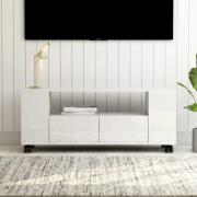 vidaXL TV-skåp vit högglans 120x35x48 cm konstruerat trä