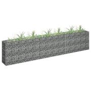 vidaXL Planteringsgabion upphöjd galvaniserat stål 270x30x60 cm