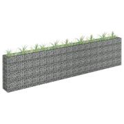 vidaXL Planteringsgabion upphöjd galvaniserat stål 360x30x90 cm