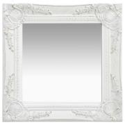 vidaXL Väggspegel barockstil 40x40 cm vit