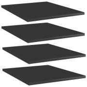 vidaXL Hyllplan 4 st svart högglans 40x50x1,5 cm konstruerat trä