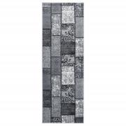 vidaXL Gångmatta grå BCF med blockmönster 80x200 cm