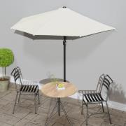 vidaXL Balkongparasoll med aluminiumstolpe sand 270x144 cm halvrunt