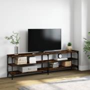 vidaXL Tv-bänk rökfärgad ek 180x30x50 cm konstruerat trä och metall