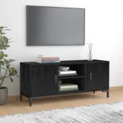 vidaXL Tv-bänk svart 110x35x48 cm massiv furu