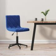 vidaXL Snurrbar kontorsstol blå sammet