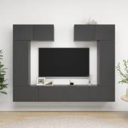 vidaXL TV-skåp 6 delar grå konstruerat trä