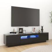 vidaXL TV-bänk med LED-belysning svart högglans 180x35x40 cm