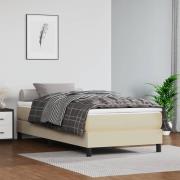 vidaXL Boxspring-sängram gräddvit 80x200 cm konstläder