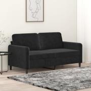 vidaXL Soffa 2-sits svart 140 cm sammet