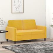 vidaXL 2-sitssoffa gul 120 cm sammet