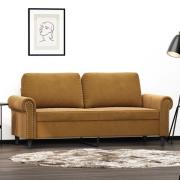 vidaXL Soffa 2-sits brun 140 cm sammet