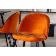 Venture Home Matstolar 2 st Velvet sammet svart och orange